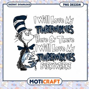Cat in Hat Timberwolves PNG Design