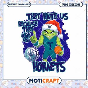 Charlotte Hornets Grinch Holiday PNG Download Design Art