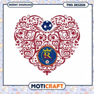 Soccer Heart PNG Design Instant Download