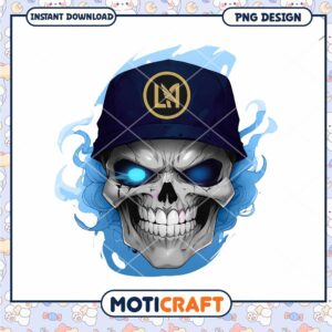 Skull Wearing Cap PNG Design Instant Download