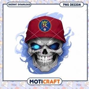 Skull Wearing Real Madrid Hat PNG Design