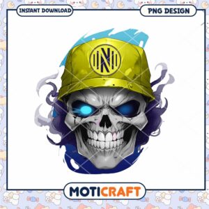 Skull in Yellow Hat PNG Design