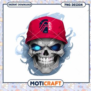 Skull in Red Hat PNG Design