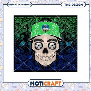 Seattle Sounders Skull Bandana PNG