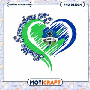 Seattle Sounders FC Heart Design Instant Download PNG Art