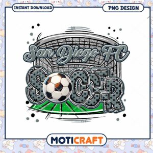 San Diego FC Soccer PNG Design for Instant Download