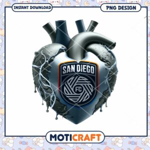 San Diego FC Heart PNG Design
