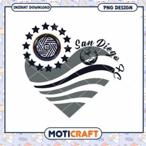 San Diego FC Heart PNG Design Download