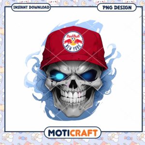 Red Bull NY Skull PNG Sublimation