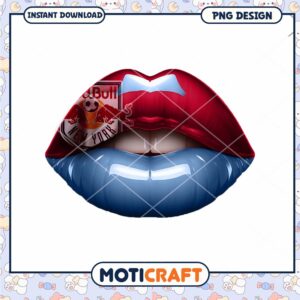 Red Bull NY Lips PNG Design