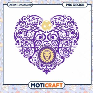 Purple Lion Heart Soccer PNG Design