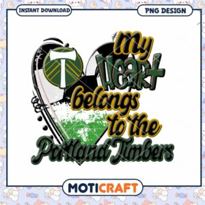 Portland Timbers Heart PNG Sublimation