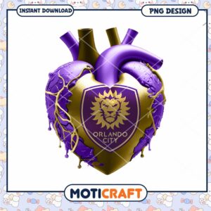 Orlando City Soccer Heart PNG Design