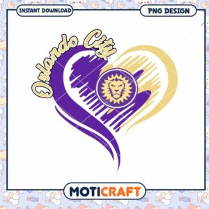 Orlando City Heart Design Instant Download PNG Art