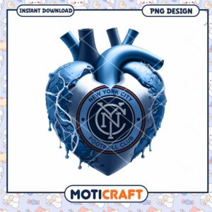 NYCFC Heart PNG Design Instant Download