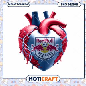 NY Red Bulls Heart PNG Design