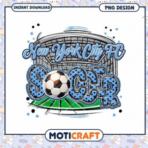 New York City FC Soccer PNG Design Instant Download Art