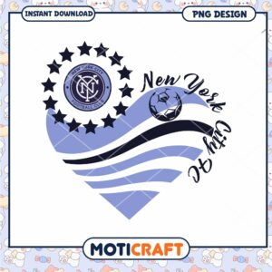New York City FC Heart Design PNG Instant Download Art