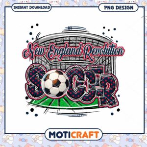 New England Revolution Soccer Instant Download PNG Design