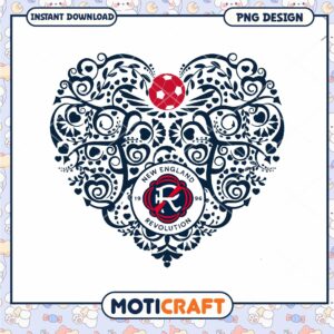 New England Revolution Soccer Heart PNG