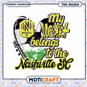 Nashville SC Heart PNG Sublimation