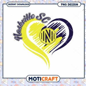 Nashville SC Heart PNG Design Instant Download