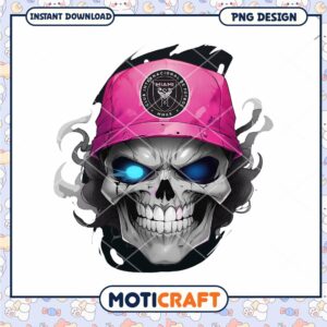 Miami FC Skull PNG Design Instant Download