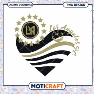 Los Angeles FC Heart Design PNG Instant Download Art