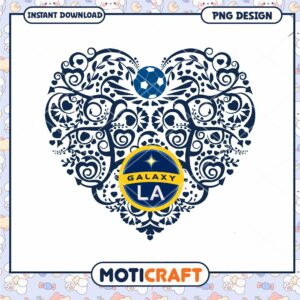 LA Galaxy Soccer Heart PNG Design