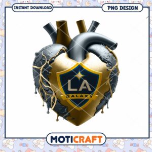 LA Galaxy Heart PNG Design