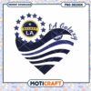 LA Galaxy Heart PNG Sublimation Design
