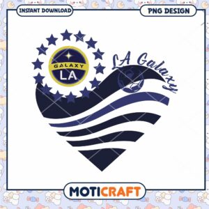 LA Galaxy Heart PNG Sublimation Design