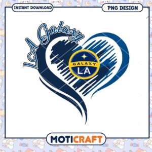 LA Galaxy Heart Design PNG Instant Download Art