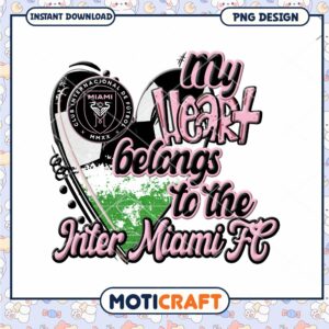 Inter Miami FC Heart PNG Design