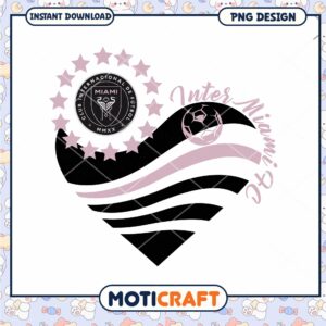 Inter Miami CF Heart PNG Design