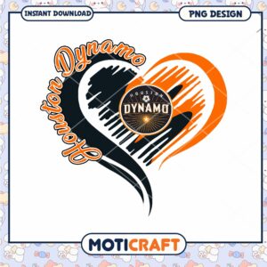 Houston Dynamo Heart Design PNG Instant Download Art