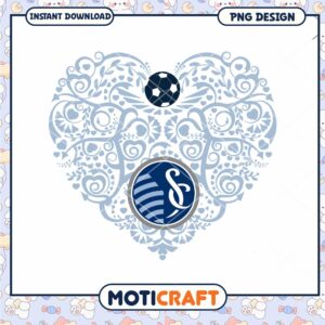 Heart Football Design PNG Instant Download for Fans