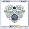 Heart Shaped Soccer Design PNG Instant Download Art