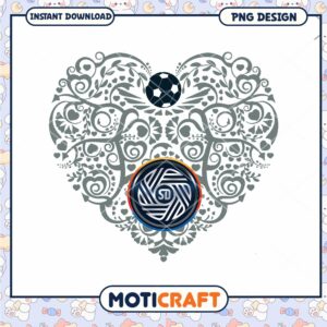 Heart Shaped Soccer Design PNG Instant Download Art
