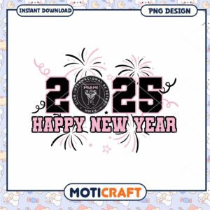 Happy New Year 2025 Miami Football Club PNG Design Download