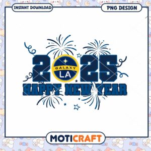 Happy New Year 2025 Galaxy LA PNG Instant Download Design