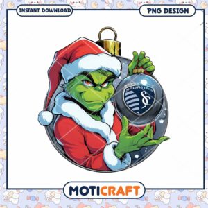 Grinch Sporting KC Christmas Ornament PNG