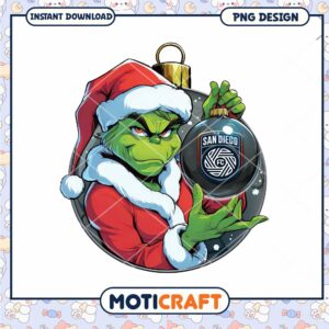 Grinch San Diego FC Christmas Ornament PNG