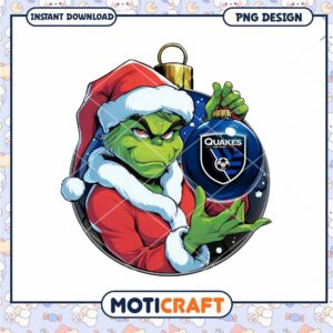 Grinch Quakes Christmas Ornament PNG
