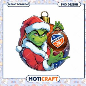 Grinch FC Cincinnati Christmas Ornament PNG