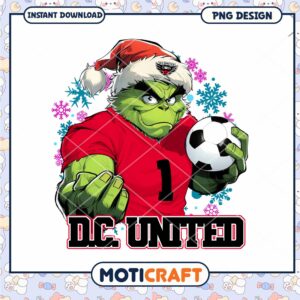 Grinch DC United Christmas PNG Design