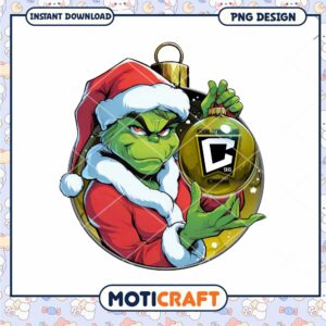 Grinch Christmas Ornament PNG Graphic Instant Download Design