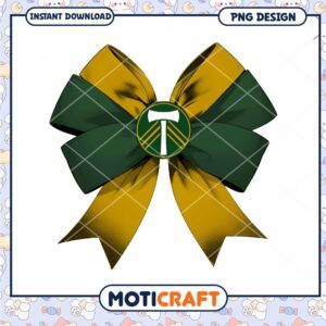 Gold Green Bow PNG Design Instant Download