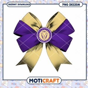 Gold Purple Lion Bow PNG Design