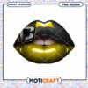 Gold Black Lips PNG Design Instant Download